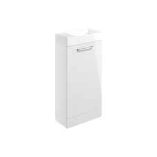 Pilton 410mm Floor Standing Unit and Basin Gloss White